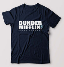 Load image into Gallery viewer, Dunder Mifflin T-Shirt for Men-S(38 Inches)-Navy Blue-Ektarfa.online
