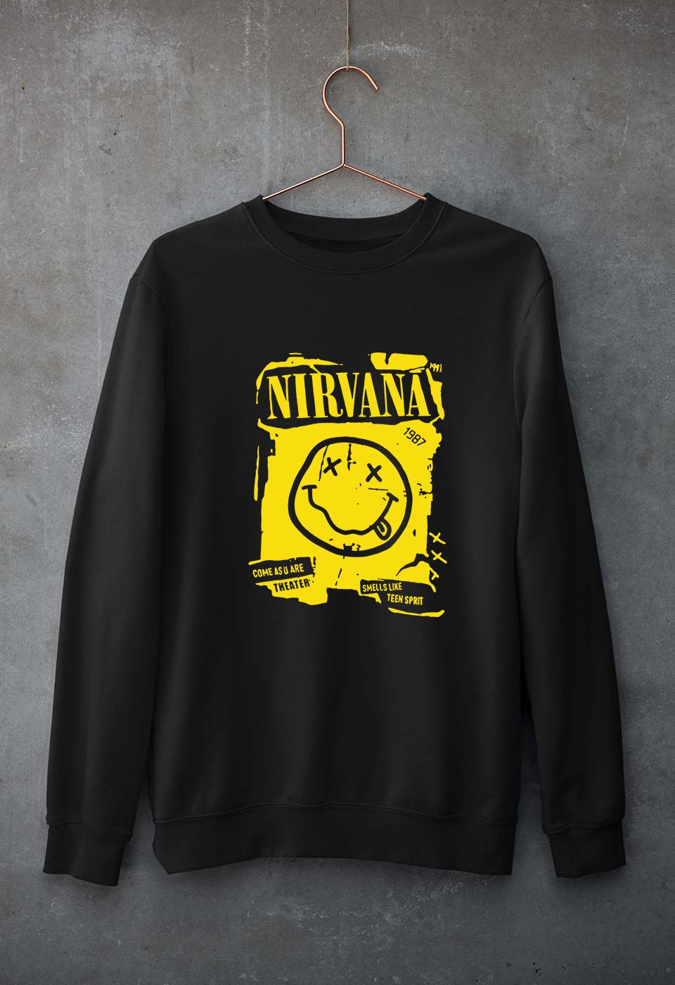 Nirvana Unisex Sweatshirt for Men/Women-Black-Ektarfa.online