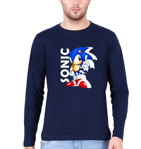 Sonic Full Sleeves T-Shirt for Men-Navy Blue-Ektarfa.online