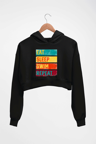 Swimming Crop HOODIE FOR WOMEN-Black-Ektarfa.online