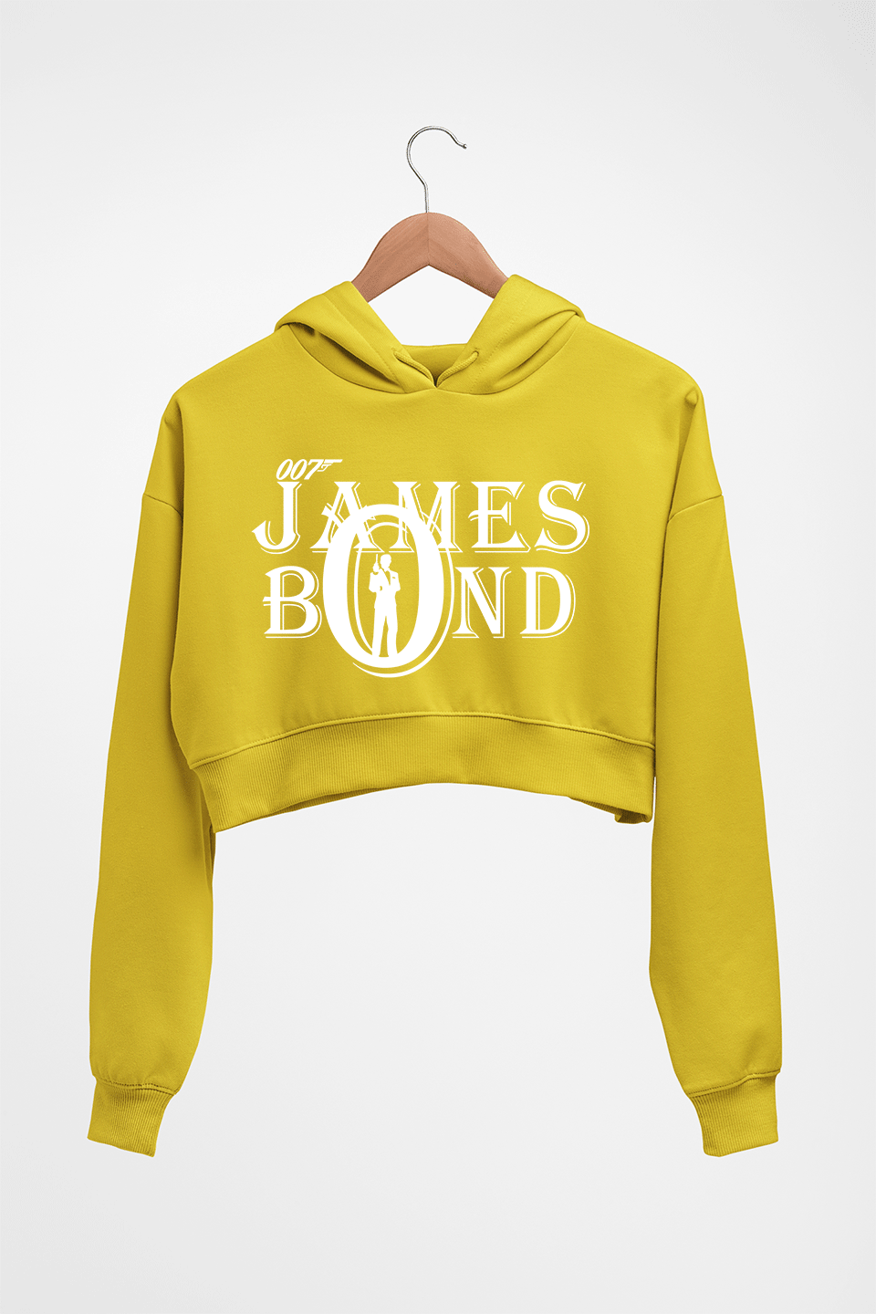 James Bond (007) Crop HOODIE FOR WOMEN-Mustard Yellow-Ektarfa.online