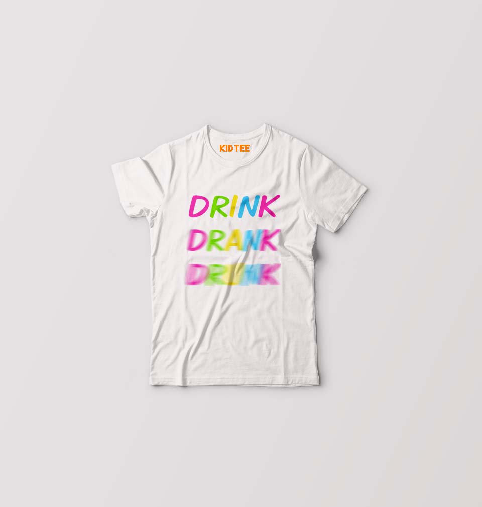 Drink Alcoholic Kids T-Shirt for Boy/Girl-White-Ektarfa.online