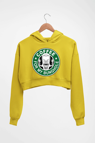 Beavis and Butt-Head Crop HOODIE FOR WOMEN-Mustard Yellow-Ektarfa.online