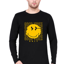 Load image into Gallery viewer, Good Vibes Emoji Full Sleeves T-Shirt for Men-Black-Ektarfa.online
