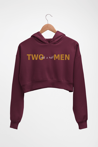 Two and a Half Men Crop HOODIE FOR WOMEN-Maroon-Ektarfa.online