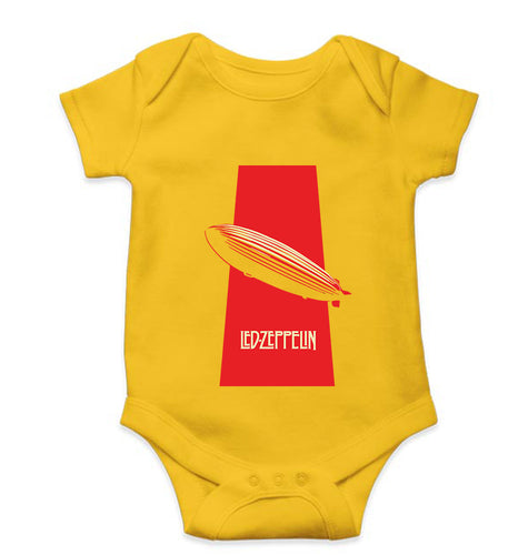 Led Zeppelin Kids Romper For Baby Boy/Girl-0-5 Months(18 Inches)-Yellow-Ektarfa.online