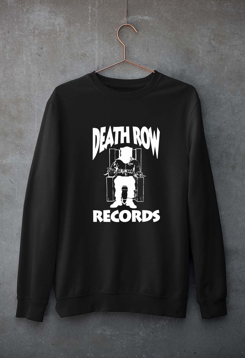 Death Row Records Unisex Sweatshirt for Men/Women-S(40 Inches)-Black-Ektarfa.online