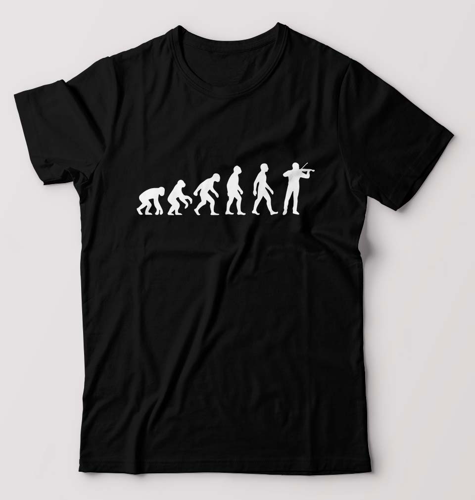 Violin Evolution T-Shirt for Men-Black-Ektarfa.online