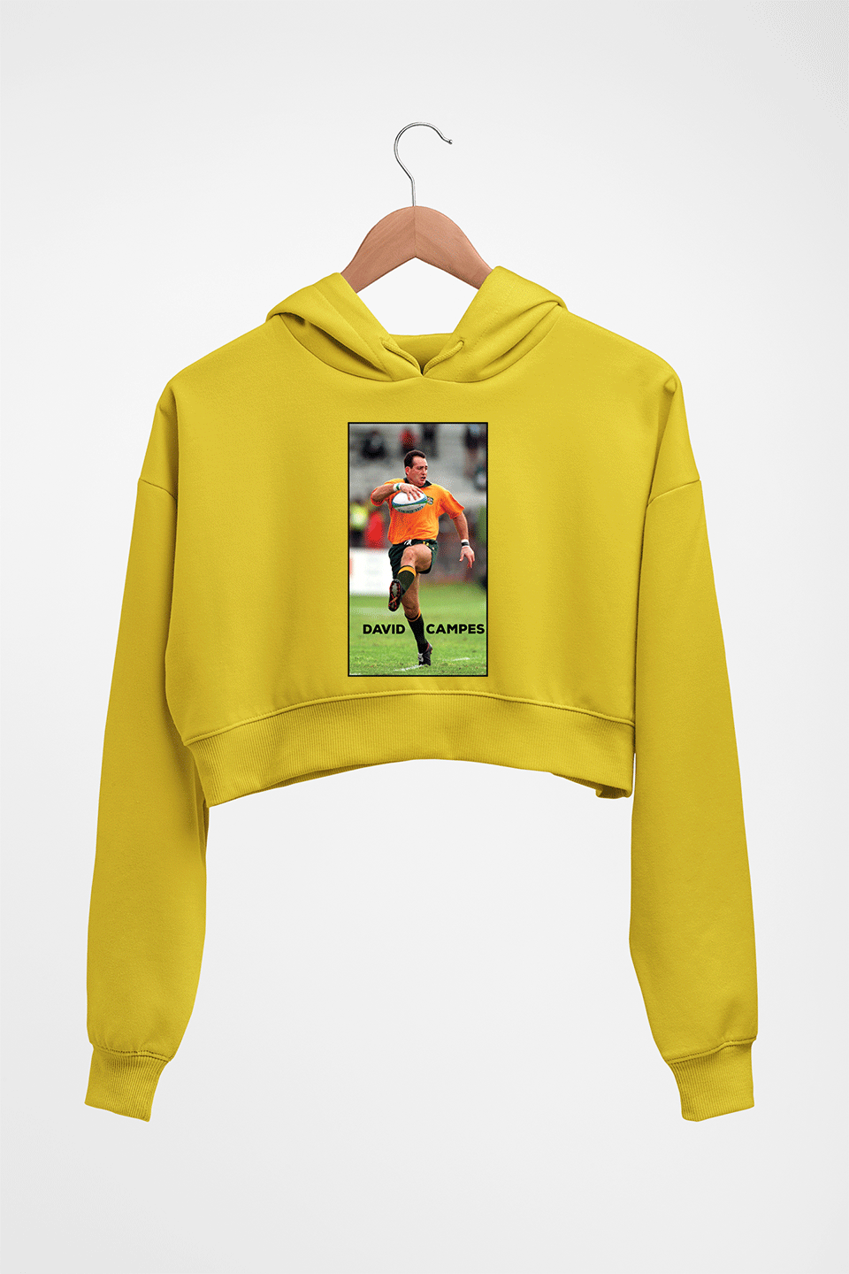 David Campese Crop HOODIE FOR WOMEN-Mustard Yellow-Ektarfa.online