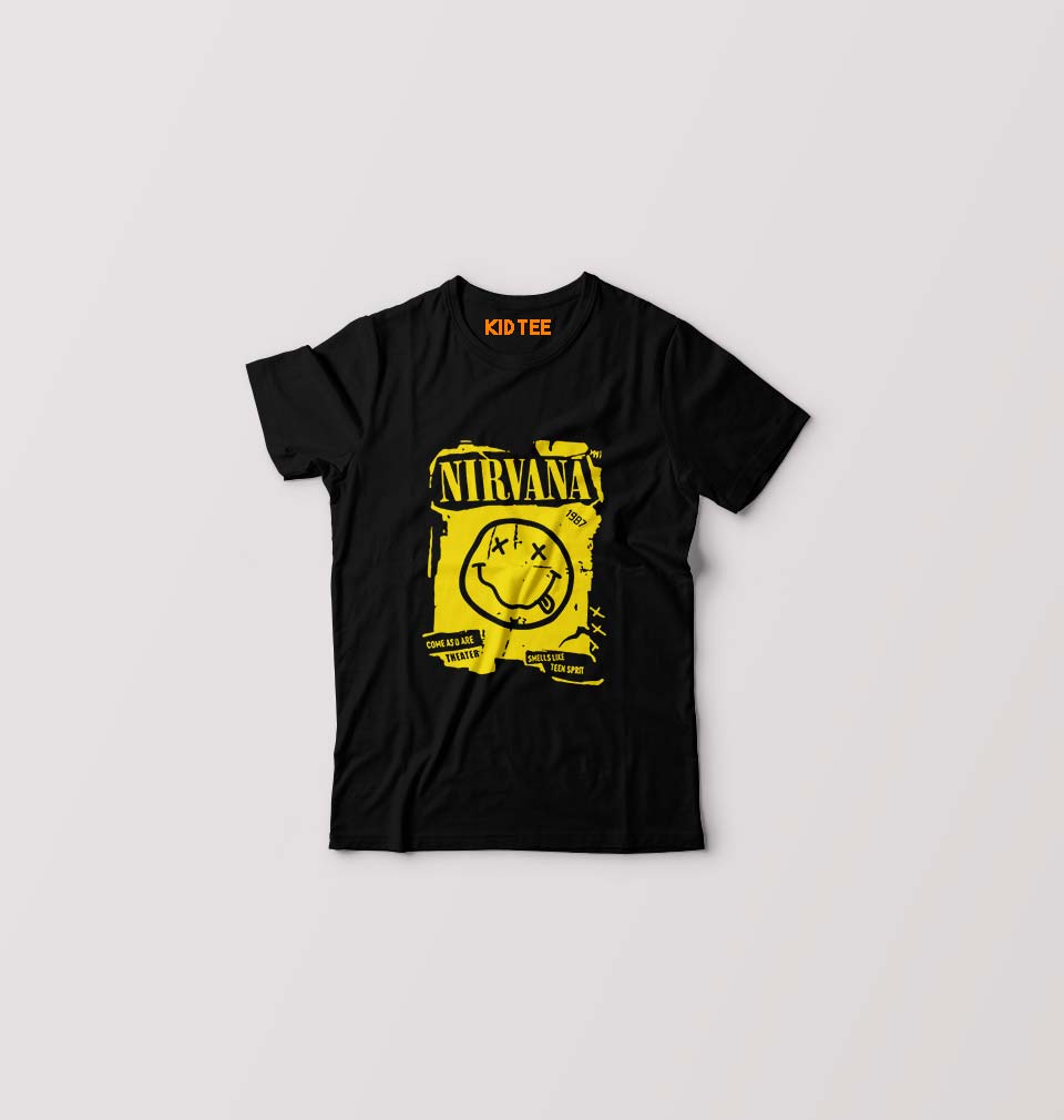 Nirvana Kids T-Shirt for Boy/Girl-Black-Ektarfa.online