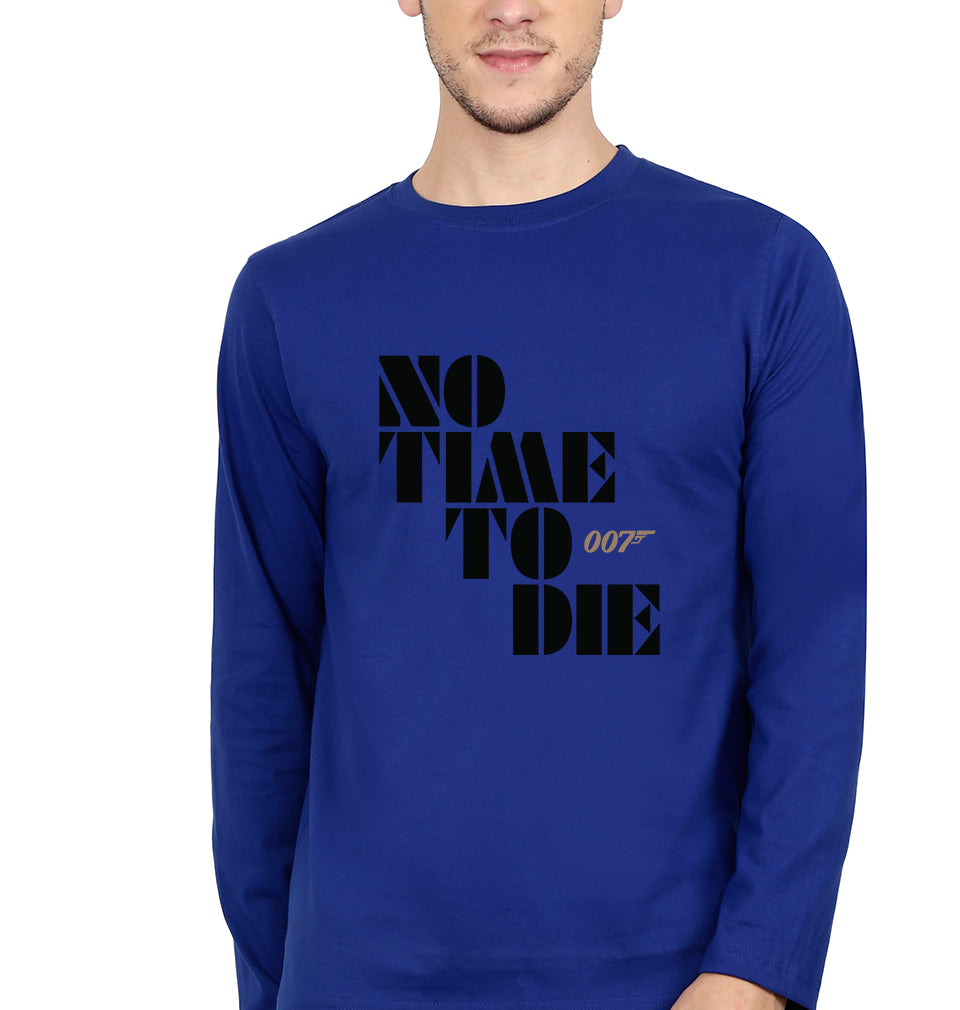 No Time To Die James Bond 007 Full Sleeves T-Shirt for Men-Royal Blue-Ektarfa.online