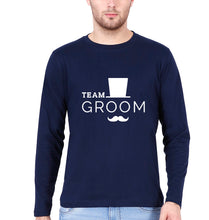 Load image into Gallery viewer, Team Groom Full Sleeves T-Shirt for Men-Navy Blue-Ektarfa.online
