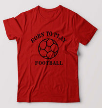 Load image into Gallery viewer, Play Football T-Shirt for Men-S(38 Inches)-Red-Ektarfa.online
