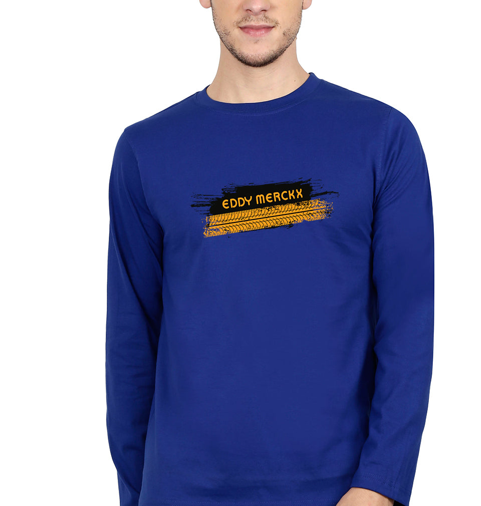 Eddy Merckx Full Sleeves T-Shirt for Men-S(38 Inches)-Royal Blue-Ektarfa.online
