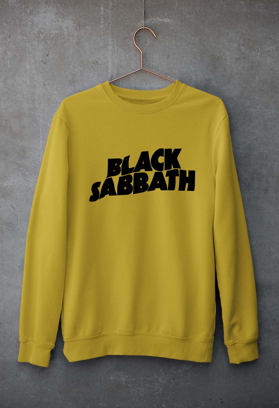 Black Sabbath Unisex Sweatshirt for Men/Women-S(40 Inches)-Mustard Yellow-Ektarfa.online