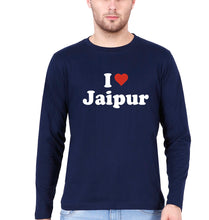Load image into Gallery viewer, I Love Jaipur Full Sleeves T-Shirt for Men-Navy Blue-Ektarfa.online
