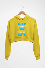Load image into Gallery viewer, Cat Crop HOODIE FOR WOMEN-Mustard Yellow-Ektarfa.online
