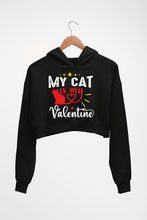 Load image into Gallery viewer, Cat Crop HOODIE FOR WOMEN-Black-Ektarfa.online
