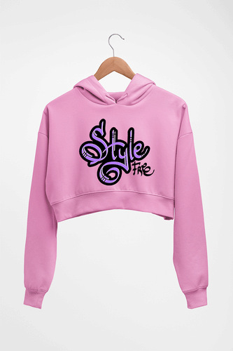 Graffiti Crop HOODIE FOR WOMEN-Light Baby Pink-Ektarfa.online