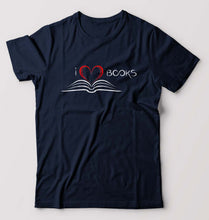 Load image into Gallery viewer, Love Books T-Shirt for Men-Navy Blue-Ektarfa.online
