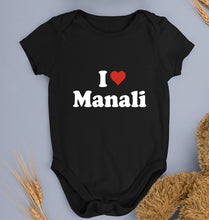 Load image into Gallery viewer, I Love Manali Kids Romper For Baby Boy/Girl-0-5 Months(18 Inches)-Black-Ektarfa.online
