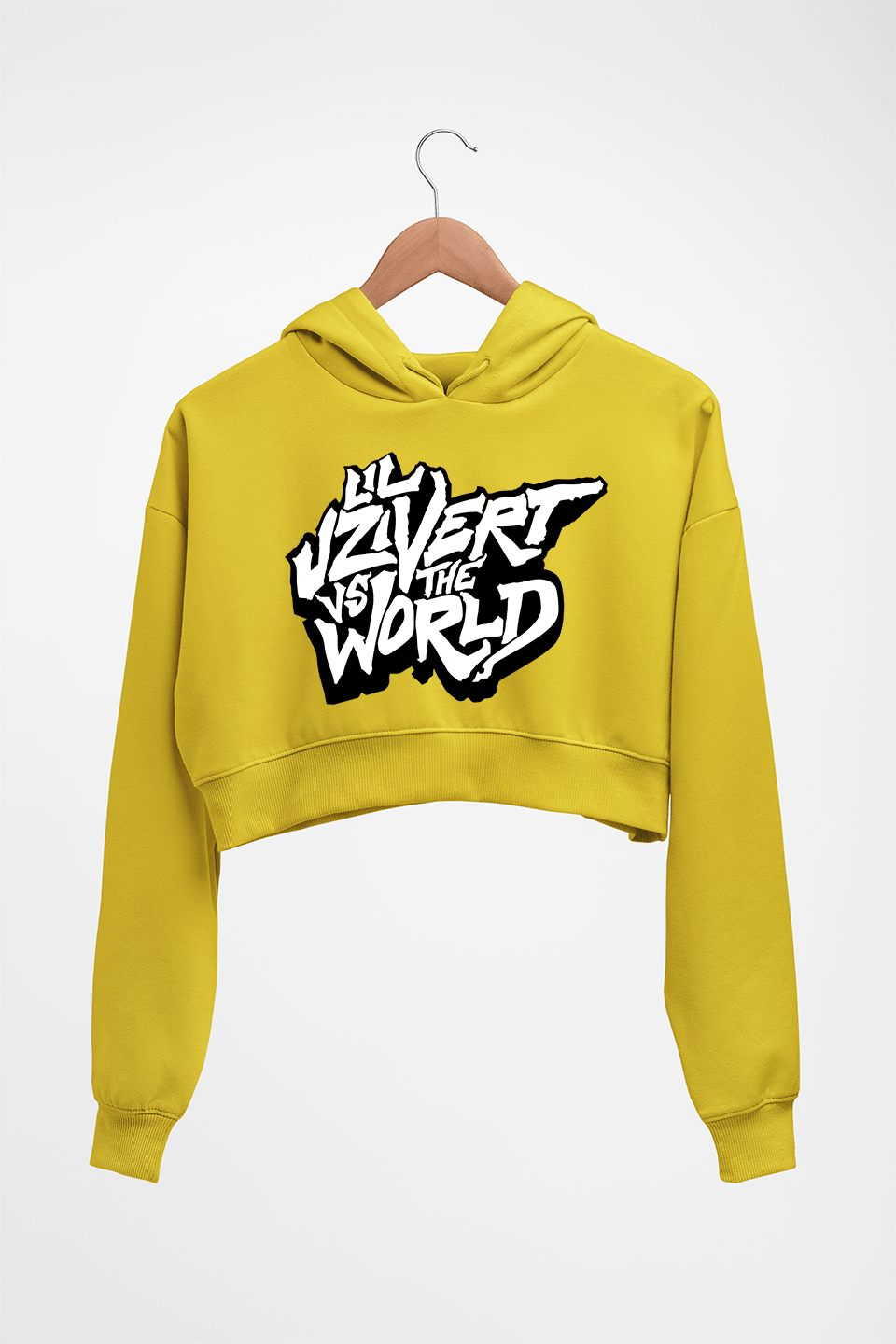 Lil Uzi Vert (LUV) Crop HOODIE FOR WOMEN-Mustard Yellow-Ektarfa.online