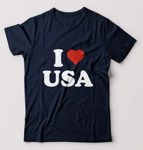 Load image into Gallery viewer, I Love USA T-Shirt for Men-Navy Blue-Ektarfa.online
