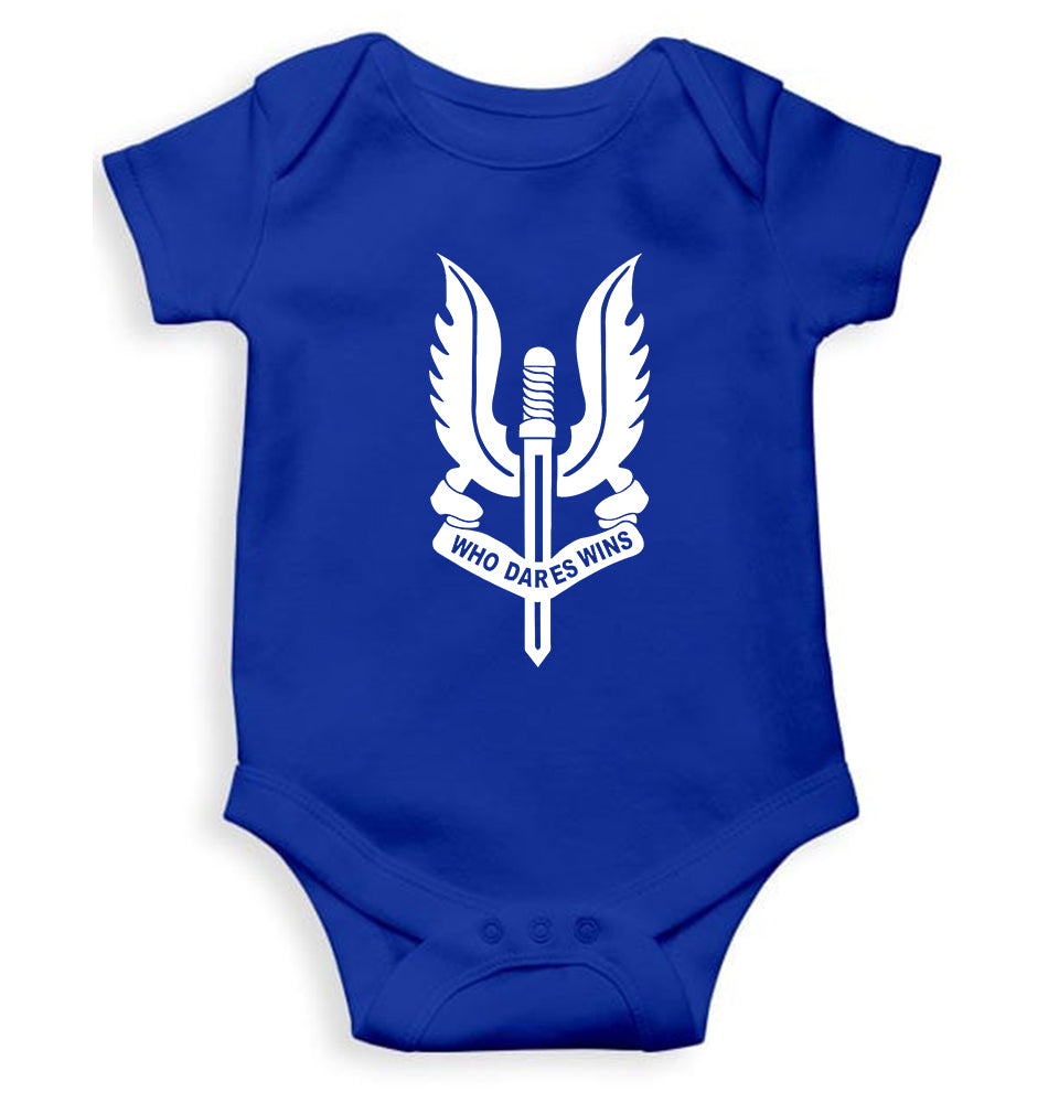 Who Dares Wins Balidaan Army Kids Romper For Baby Boy/Girl-0-5 Months(18 Inches)-Royal Blue-Ektarfa.online