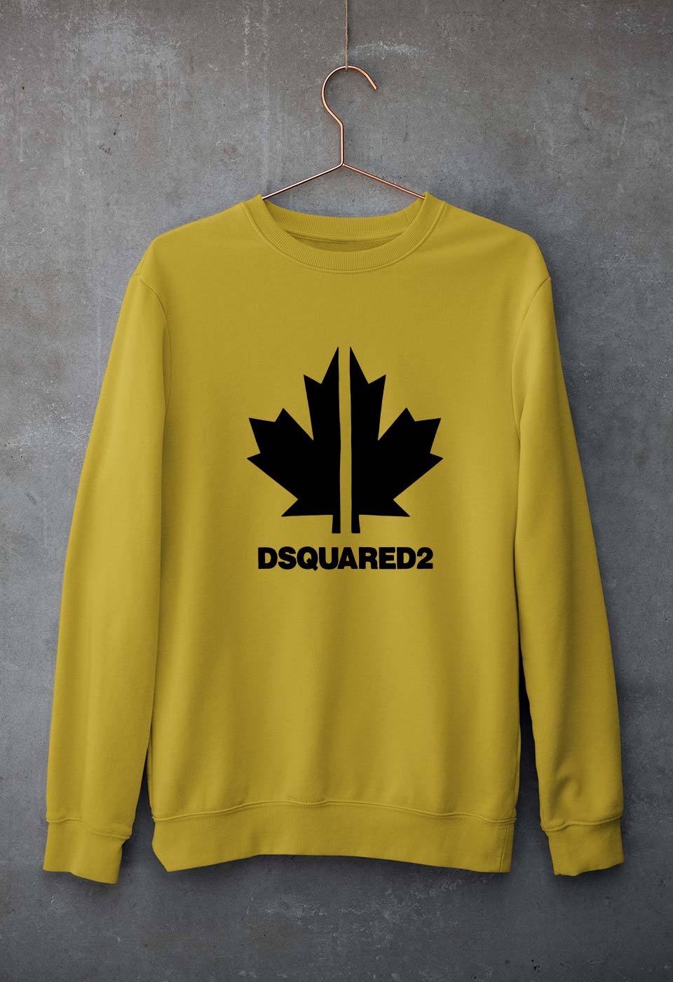 DSQUARED2 Unisex Sweatshirt for Men/Women-Mustard Yellow-Ektarfa.online