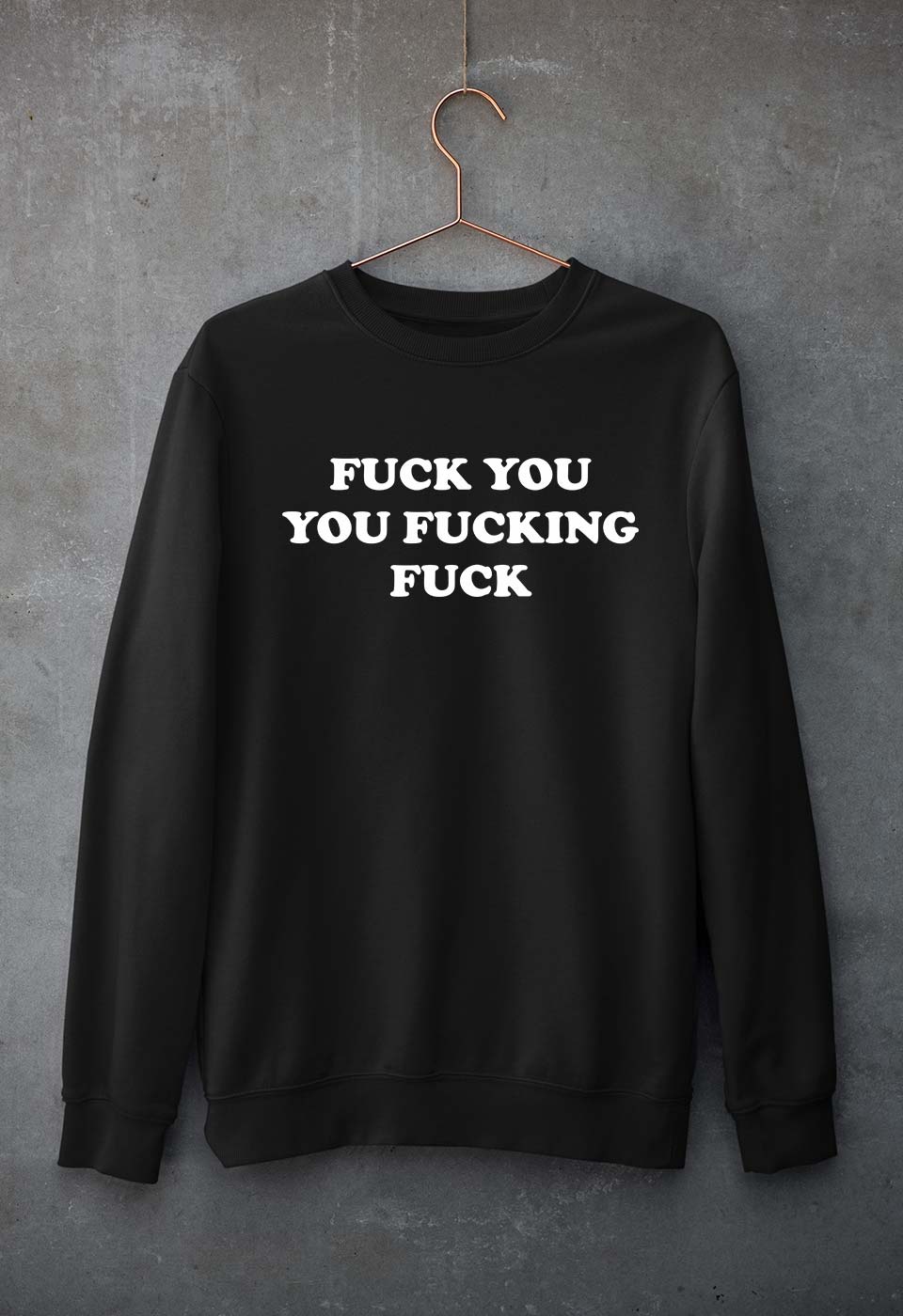 Funny Fuck Unisex Sweatshirt for Men/Women-S(40 Inches)-Black-Ektarfa.online
