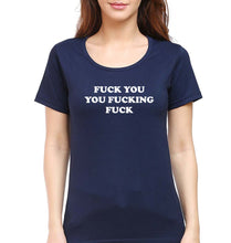 Load image into Gallery viewer, Funny Fuck T-Shirt for Women-XS(32 Inches)-Navy Blue-Ektarfa.online
