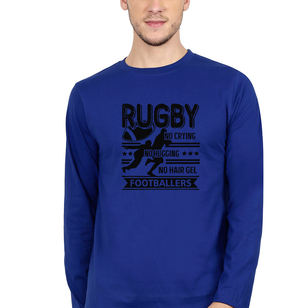 Rugby Full Sleeves T-Shirt for Men-Royal Blue-Ektarfa.online