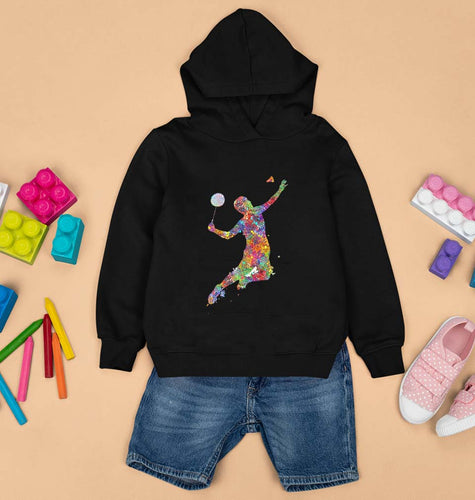 Badminton Kids Hoodie for Boy/Girl-Black-Ektarfa.online