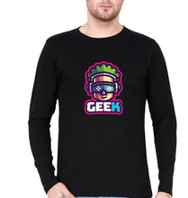 Load image into Gallery viewer, Geek Full Sleeves T-Shirt for Men-Black-Ektarfa.online
