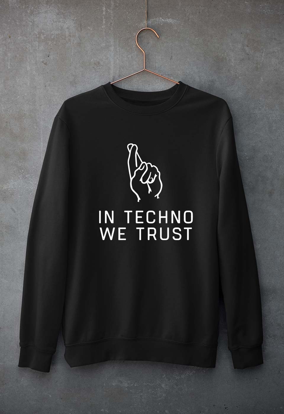 Techno Unisex Sweatshirt for Men/Women-Black-Ektarfa.online