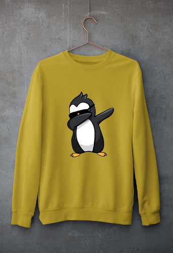 Dab Penguin Unisex Sweatshirt for Men/Women-Mustard Yellow-Ektarfa.online