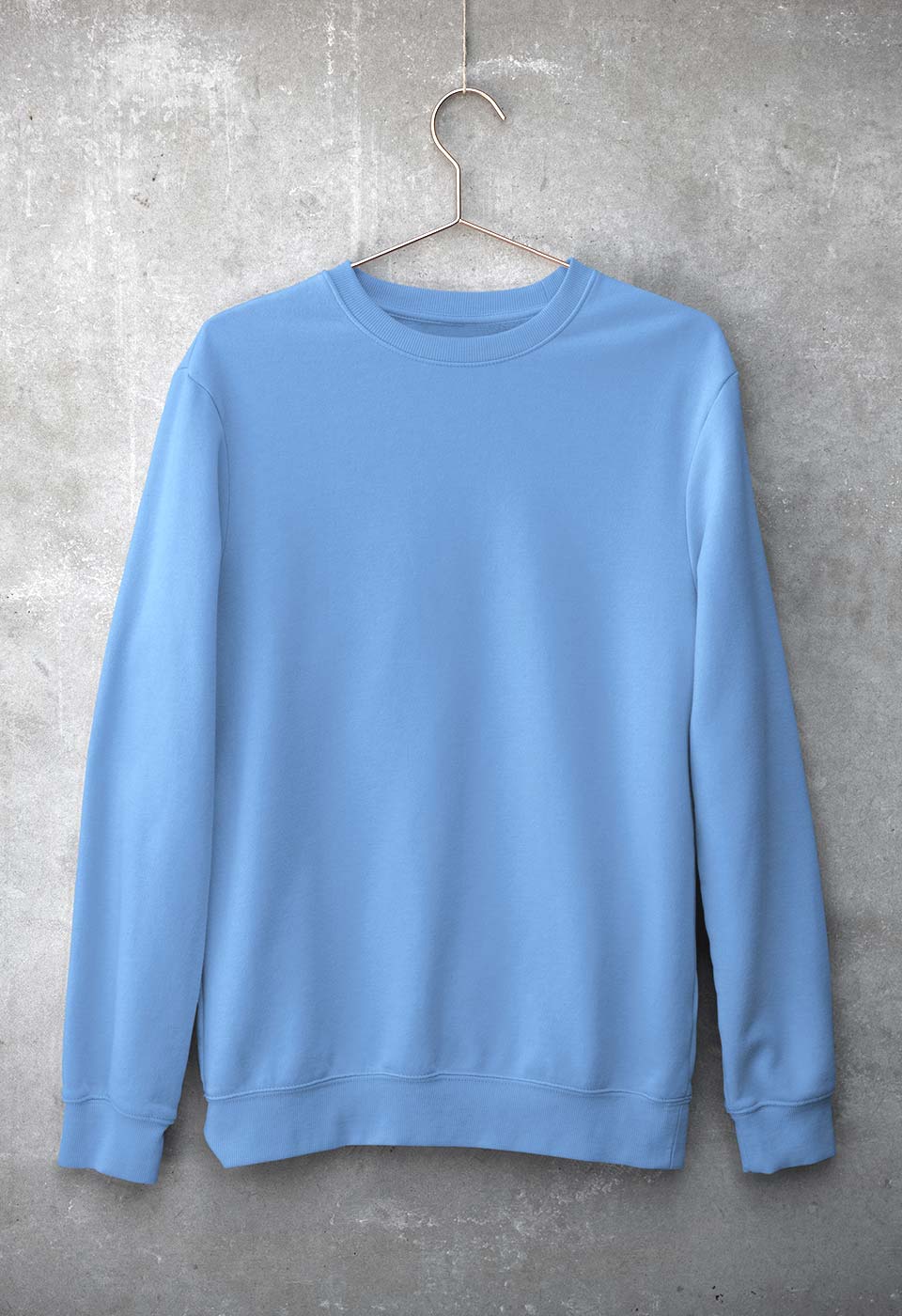 Plain Light Blue Unisex Sweatshirt for Men/Women