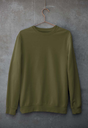 Plain Olive Green Unisex Sweatshirt for Men/Women-ektarfa.com