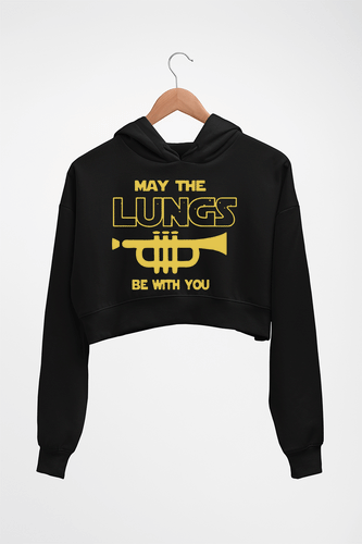 Trumpet Crop HOODIE FOR WOMEN-Black-Ektarfa.online