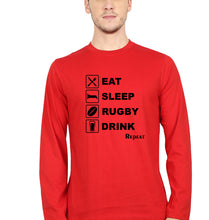 Load image into Gallery viewer, Rugby Full Sleeves T-Shirt for Men-RED-Ektarfa.online
