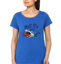 Load image into Gallery viewer, Shark T-Shirt for Women-XS(32 Inches)-Royal Blue-Ektarfa.online
