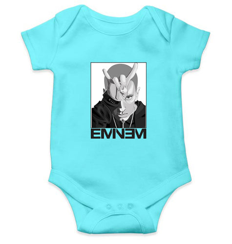 Eminem Kids Romper For Baby Boy/Girl-0-5 Months(18 Inches)-Sky Blue-Ektarfa.online