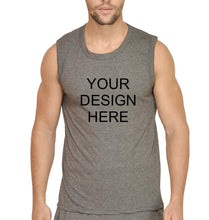 Load image into Gallery viewer, Customized-Custom-Personalized Sleeveless T-Shirt for Men-S(38 Inches)-Charcoal-ektarfa.com
