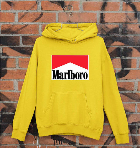 Marlboro Unisex Hoodie for Men/Women-S(40 Inches)-Mustard Yellow-Ektarfa.online