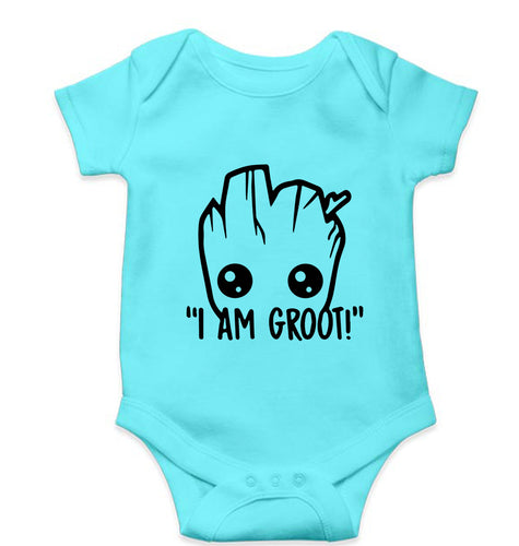 Groot Kids Romper For Baby Boy/Girl-0-5 Months(18 Inches)-Sky Blue-Ektarfa.online