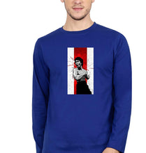 Load image into Gallery viewer, Bruce Lee Full Sleeves T-Shirt for Men-S(38 Inches)-Royal Blue-Ektarfa.online
