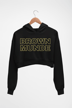 Load image into Gallery viewer, BROWN MUNDE Crop HOODIE FOR WOMEN
