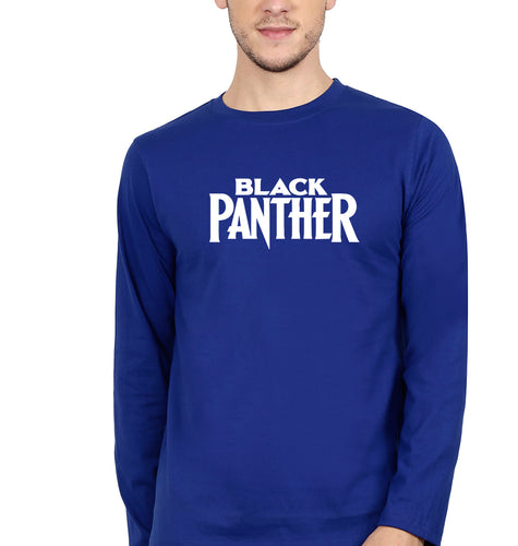 Black Panther Superhero Full Sleeves T-Shirt for Men-Royal Blue-Ektarfa.online