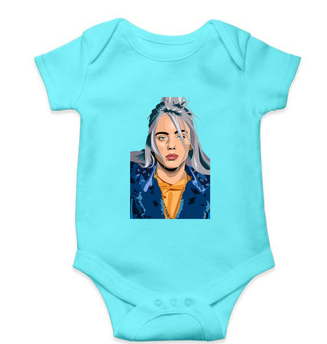 Billie Eilish Kids Romper For Baby Boy/Girl-Sky Blue-Ektarfa.online