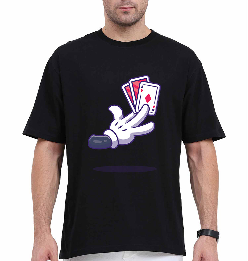 Poker Oversized T-Shirt for Men-Black-Ektarfa.online